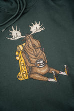 Load image into Gallery viewer, Snooze Moose Hoodie (Green Gables)
