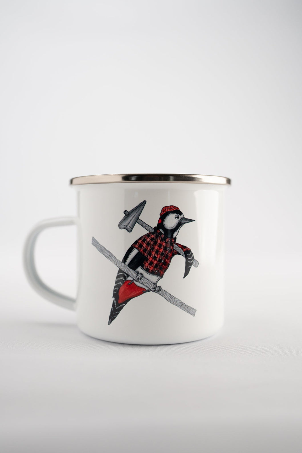 Woodpecker Enamel Mug