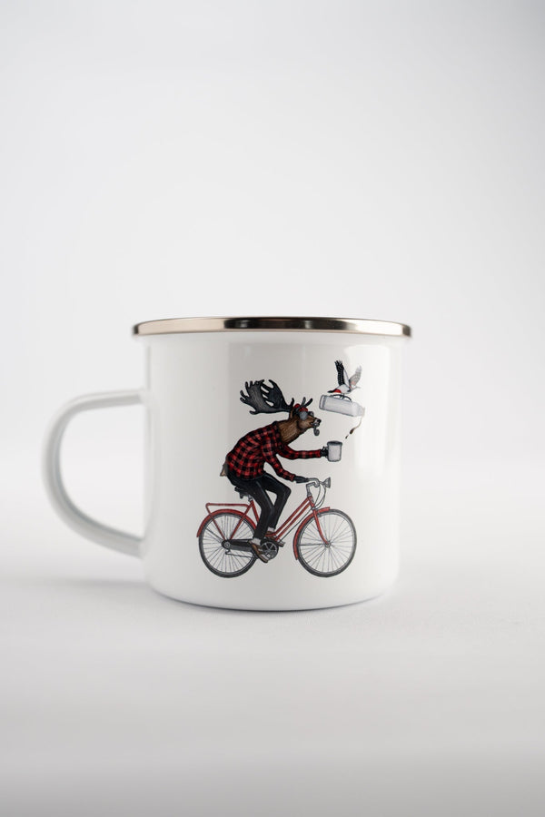 Off To Work Enamel Mug