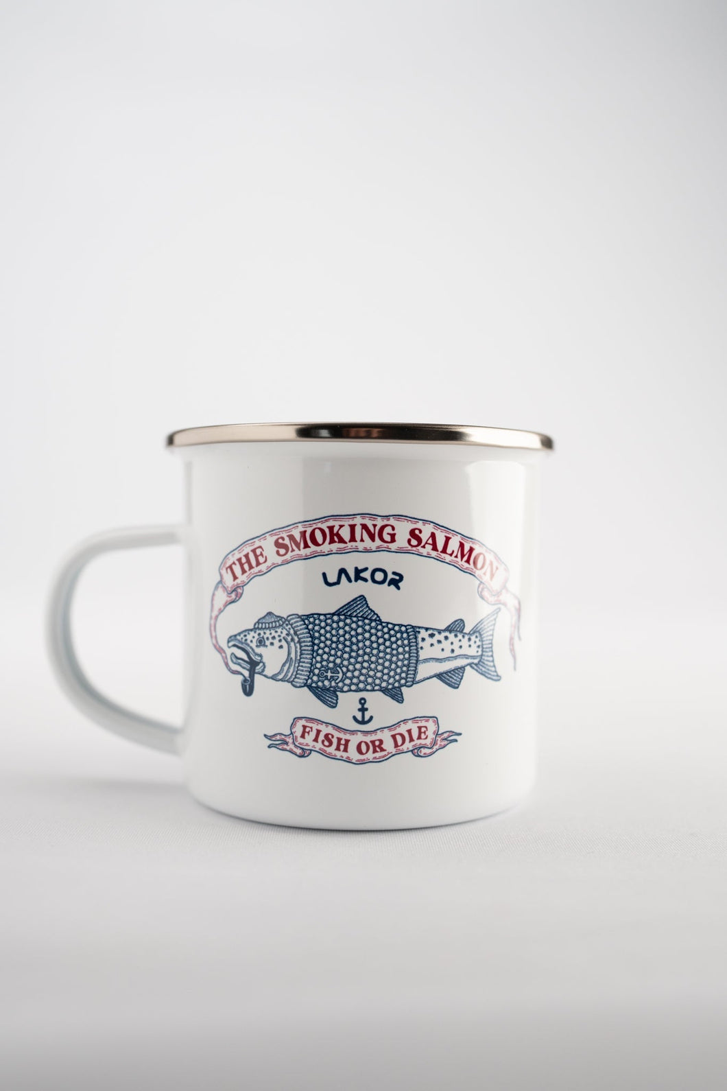 The Smoking Salmon Enamel Mug