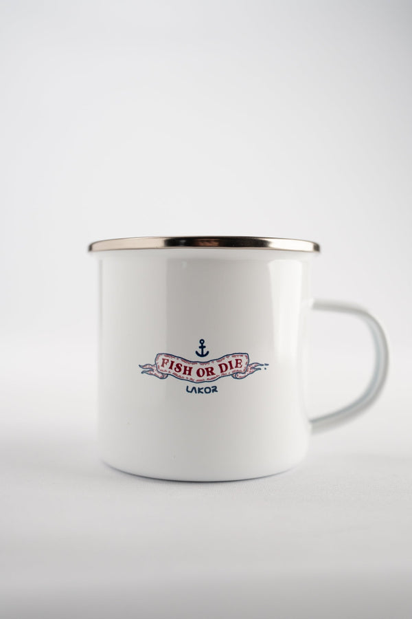 The Smoking Salmon Enamel Mug