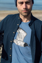 Load image into Gallery viewer, Tattooed Seagull T-shirt (Captains Blue)
