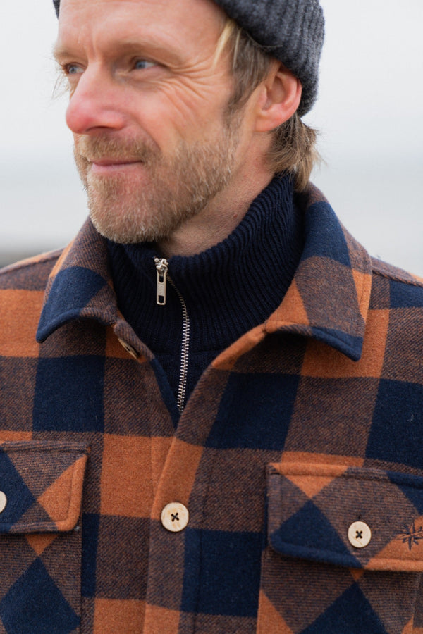 Birler Wool Jacket (Blueberry/Mocha Bisque)