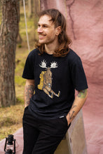 Load image into Gallery viewer, Snooze Moose T-shirt (Moonless Night)
