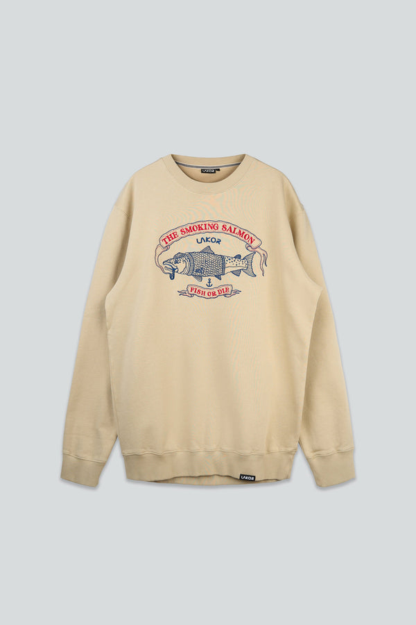 The Smoking Salmon Crewneck (White Pepper)